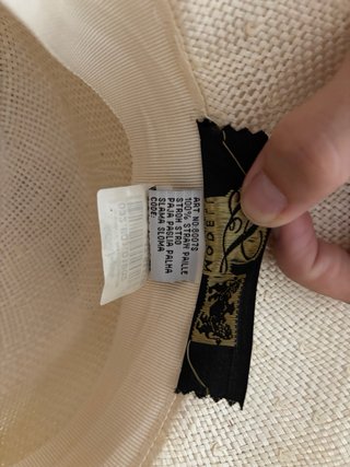 Sombrero/tocado de paja con flor