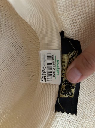 Sombrero/tocado de paja con flor