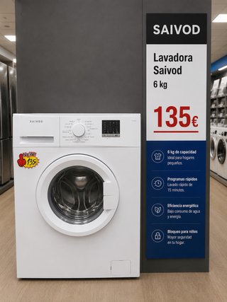 LAVADORA SAIVOD 6KG 1200RPM A+ ENVIO!