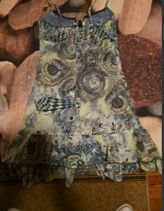 Vestido tirantes estampado étnico