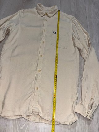 Camisa Fred Perry Beige Manga Larga