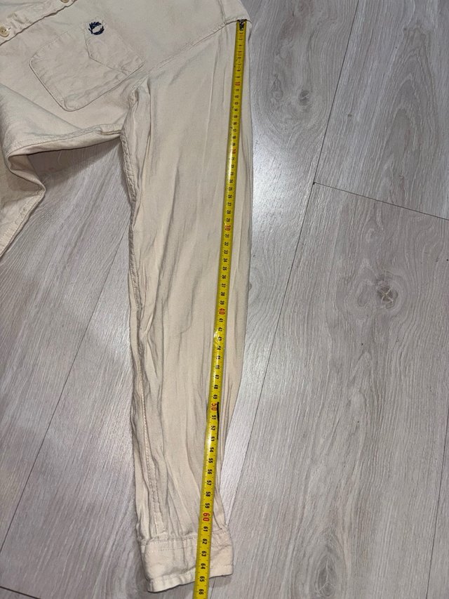 Camisa Fred Perry Beige Manga Larga