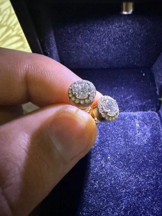 Pendientes Oro y Brillantes Hombre