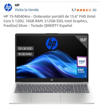 Portatile HP 15-fd0404ns 15.6 FHD Argento nuovo