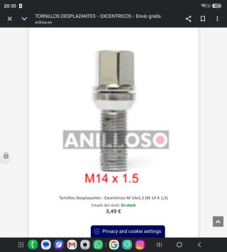 Tornillos Desplazantes Excéntricos M14x1.5