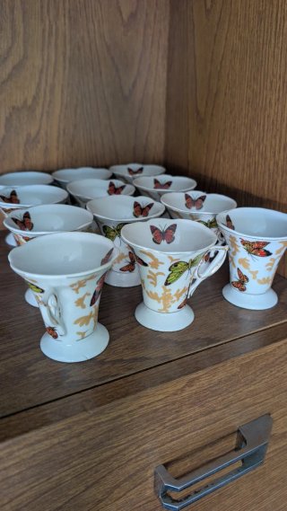 Conjunto de café con mariposas (12)
