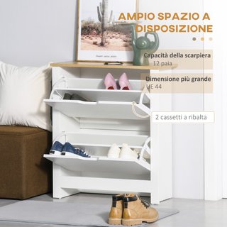 Scarpiera Moderna per 12 Paia Max con 2 Cassetti R