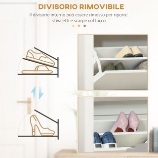 Scarpiera Moderna per 12 Paia Max con 2 Cassetti R