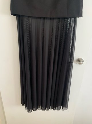 Vestido palabra de honor largo negro