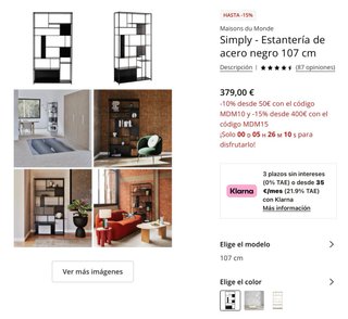 Estantería Acero Negro Maisons du Monde