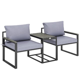 Set da Esterno 3pz con Tavolo da Giardino e 2 Sedi