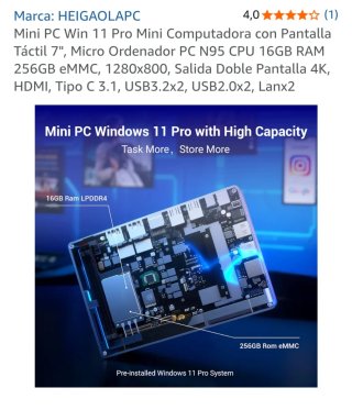 HEIGAOLAPC Mini PC F9B con Schermo Touch
