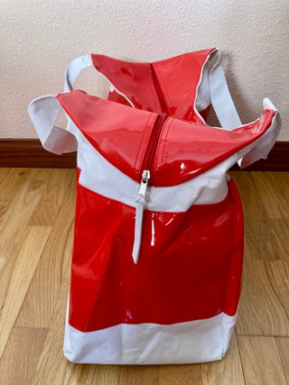 Bolso maxi rojo y blanco