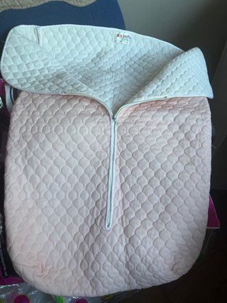 Saco arrullo bebé antiguo rosa y blanco