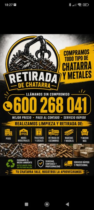Retirada de chatarra y metales