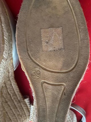 Fox Up Cuñas Esparto Beige y Plata Talla 38