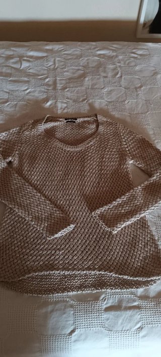 Jersey Massimo Dutti dorado y beige
