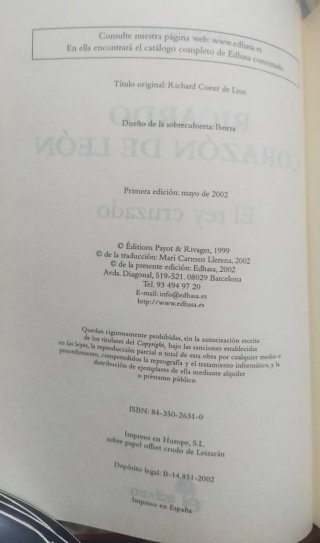 1* edición. Ricardo Corazón de León. Jean Flori.