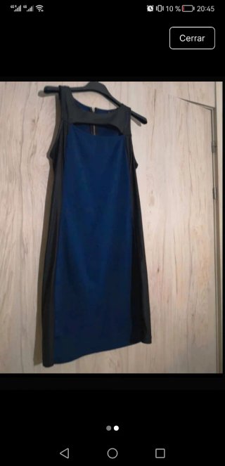 Vestido corto azul y negro Da poca talla S/M
