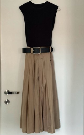 Vestido combinado con Cinturón zara