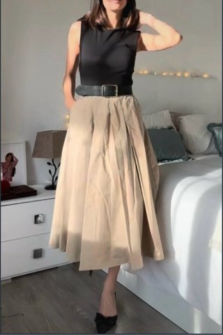 Vestido combinado con Cinturón zara