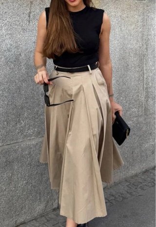 Vestido combinado con Cinturón zara