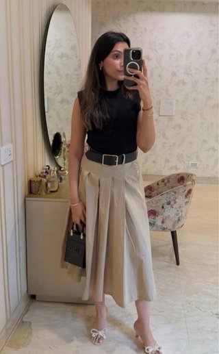 Vestido combinado con Cinturón zara