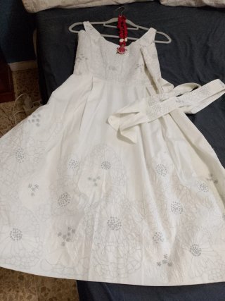 Vestido blanco algodón fiesta verano