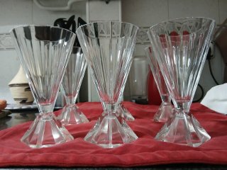 Set 6 Copas de Cristal Tallado