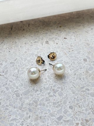 Pendientes Perlas Majorica Plata Bañada Oro 18k