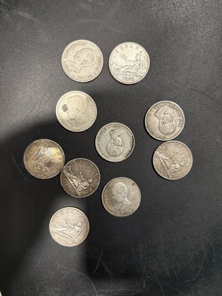 10 Monete d'Argento da 5 Peseta