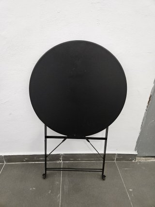 Mesa redonda jardín plegable negra