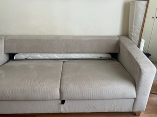 Sofá cama pana beige 2/3 plazas