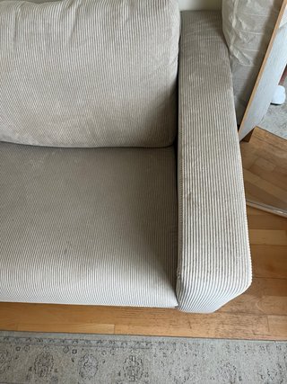 Sofá cama pana beige 2/3 plazas