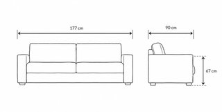 Sofá cama pana beige 2/3 plazas