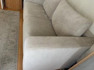Sofá cama pana beige 2/3 plazas