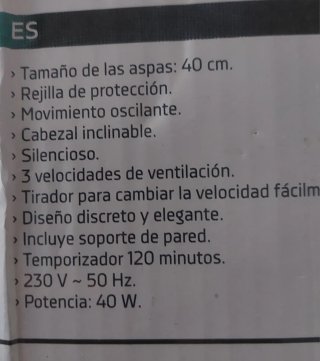 Orbegozo Ventilador de Pared 40cm