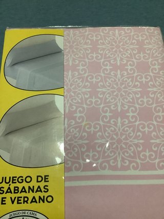 Juego de sábanas verano rosa y blanco