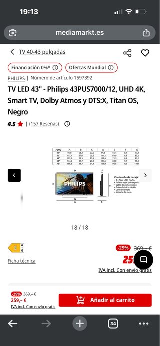 TV LED Philips 43 4K UHD Smart TV