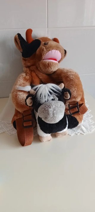 Mochila Peluche Vaca con peluches+regalo