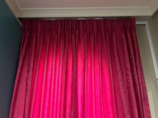 Cortinas Rosas y Rojas de Tela para barra