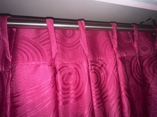 Cortinas Rosas y Rojas de Tela para barra