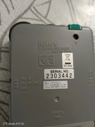 Radio Sony SRF-S26 FM/AM Plata
