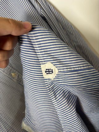 Camisa Tommy Hilfiger Rayas Azul/Blanco 2XL