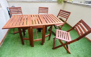Mesa y Sillas Plegables Madera IKEA