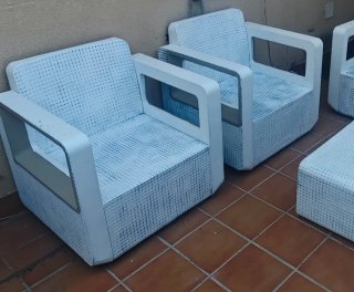 CONJUNTO SOFÁ Y SILLAS TERRAZA