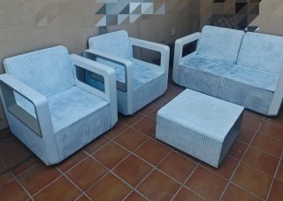 CONJUNTO SOFÁ Y SILLAS TERRAZA