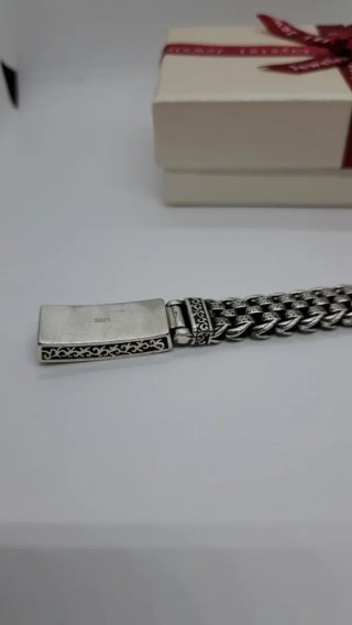 Pulsera Etnica Hombre Plata de Ley 925 Certificado
