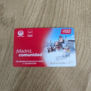 Tarjeta Recuerdo Papa León XIV Madrid 2026