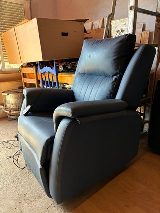 Sillón Eléctrico Reclinable Polipiel Azul